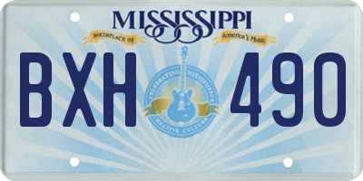MS license plate BXH490