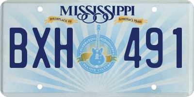 MS license plate BXH491
