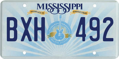 MS license plate BXH492