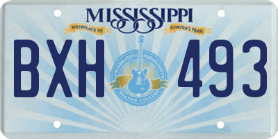 MS license plate BXH493