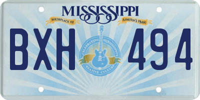 MS license plate BXH494