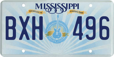 MS license plate BXH496