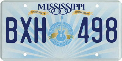 MS license plate BXH498