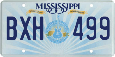 MS license plate BXH499