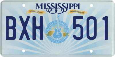 MS license plate BXH501