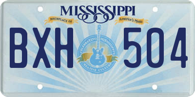 MS license plate BXH504