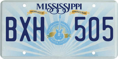 MS license plate BXH505