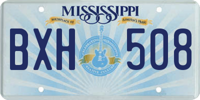 MS license plate BXH508