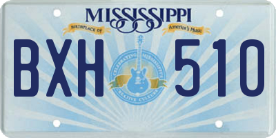MS license plate BXH510