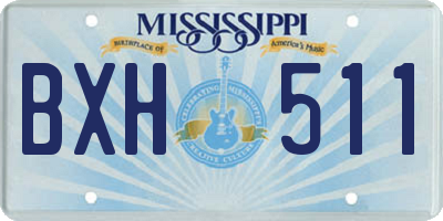 MS license plate BXH511