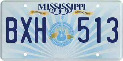 MS license plate BXH513