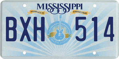 MS license plate BXH514