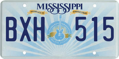 MS license plate BXH515