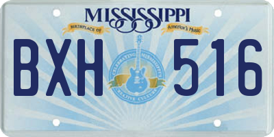 MS license plate BXH516