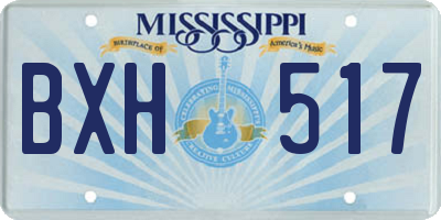 MS license plate BXH517