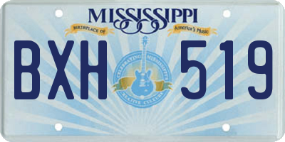 MS license plate BXH519
