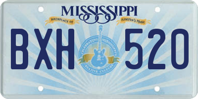 MS license plate BXH520