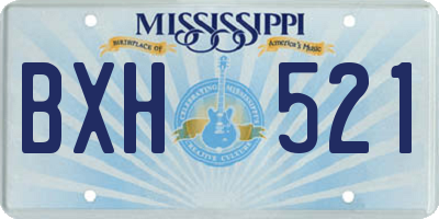MS license plate BXH521
