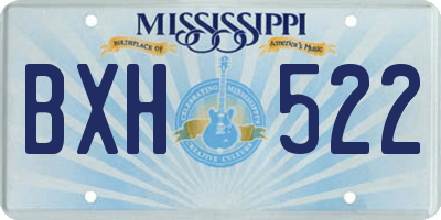 MS license plate BXH522