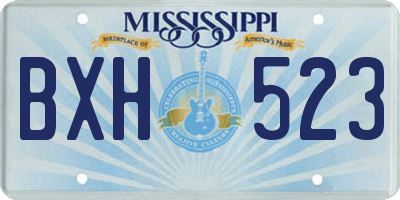 MS license plate BXH523