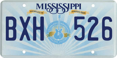 MS license plate BXH526