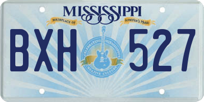MS license plate BXH527