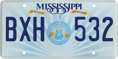 MS license plate BXH532