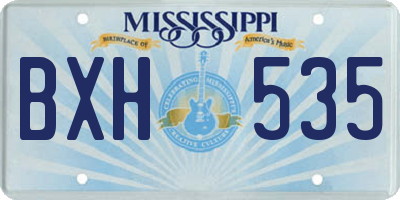 MS license plate BXH535