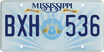 MS license plate BXH536