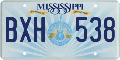 MS license plate BXH538