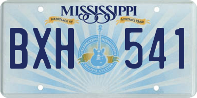 MS license plate BXH541