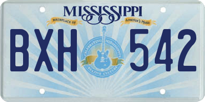 MS license plate BXH542