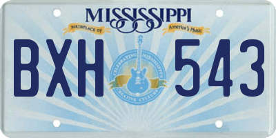 MS license plate BXH543