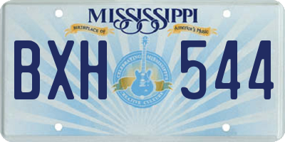MS license plate BXH544