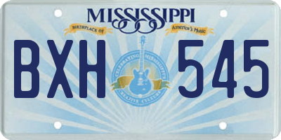 MS license plate BXH545