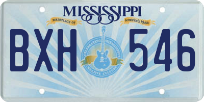 MS license plate BXH546