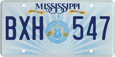 MS license plate BXH547