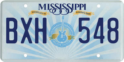 MS license plate BXH548