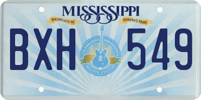 MS license plate BXH549