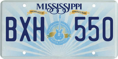 MS license plate BXH550