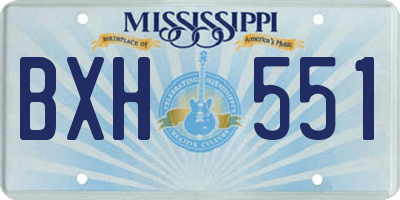 MS license plate BXH551