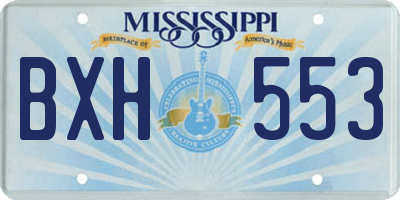 MS license plate BXH553