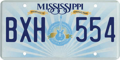 MS license plate BXH554