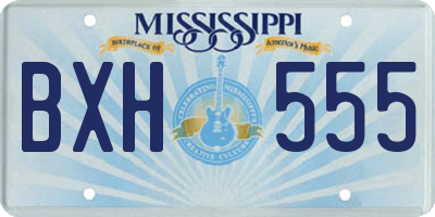 MS license plate BXH555