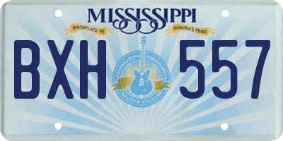 MS license plate BXH557