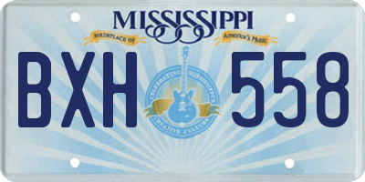 MS license plate BXH558
