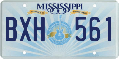 MS license plate BXH561