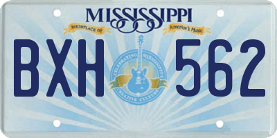 MS license plate BXH562