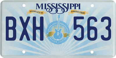 MS license plate BXH563