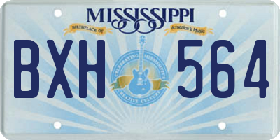 MS license plate BXH564